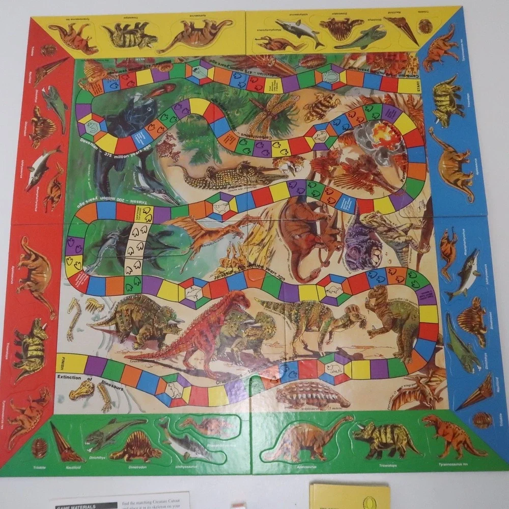 Vintage Dinosaurs and Things Puzzle Board Game Vintage Unpunched Aristoplay